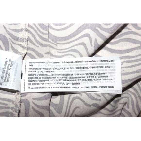 ABERCROMBIE & FITCH Boyfriend Faux Silk Button-Up Shirt in Cream Pattern (XL) - Picture 8 of 11